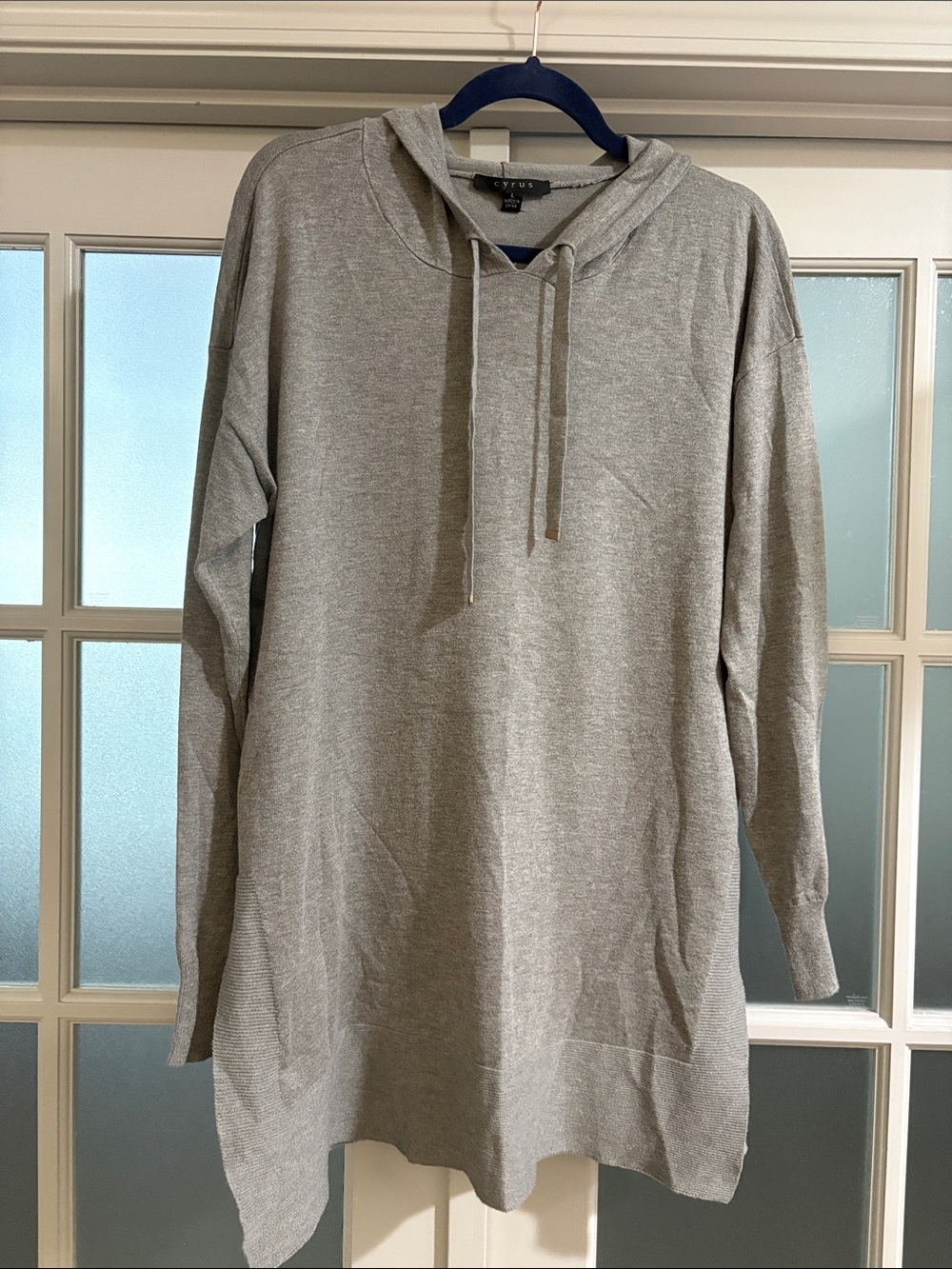 Cyrus women’s Gray Longline Hooded Sweatshirt
